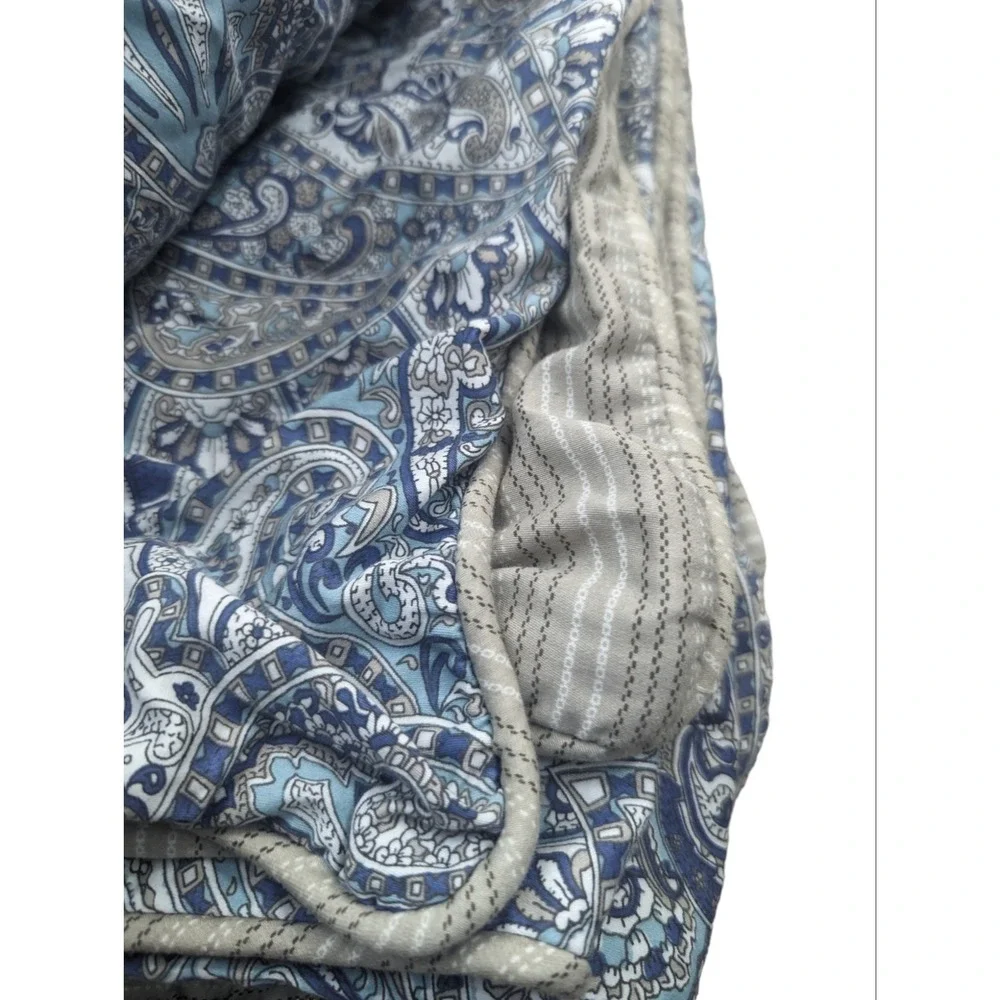 Revman International Stone Cottage Blue Medallion  2‎ Shams  Zip Close EUC 20x36